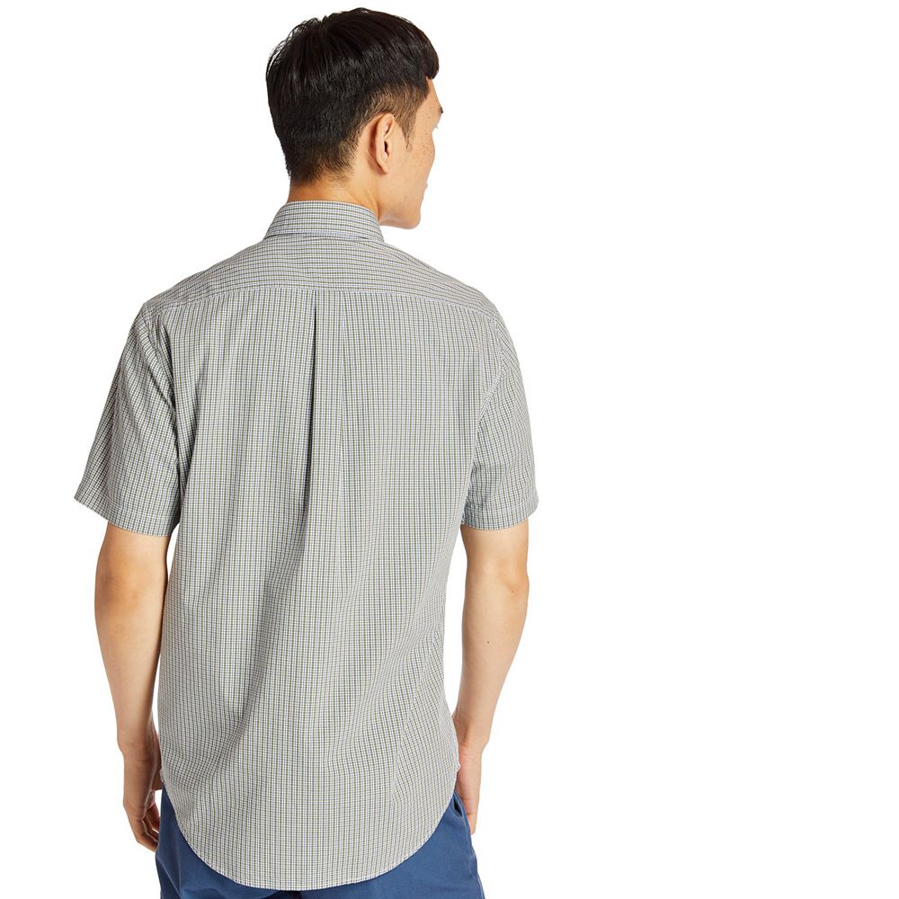 Timberland Πουκαμισα Ανδρικα Γκρι - Short-Sleeve Saco River Stretch - Greece 6523490-WZ